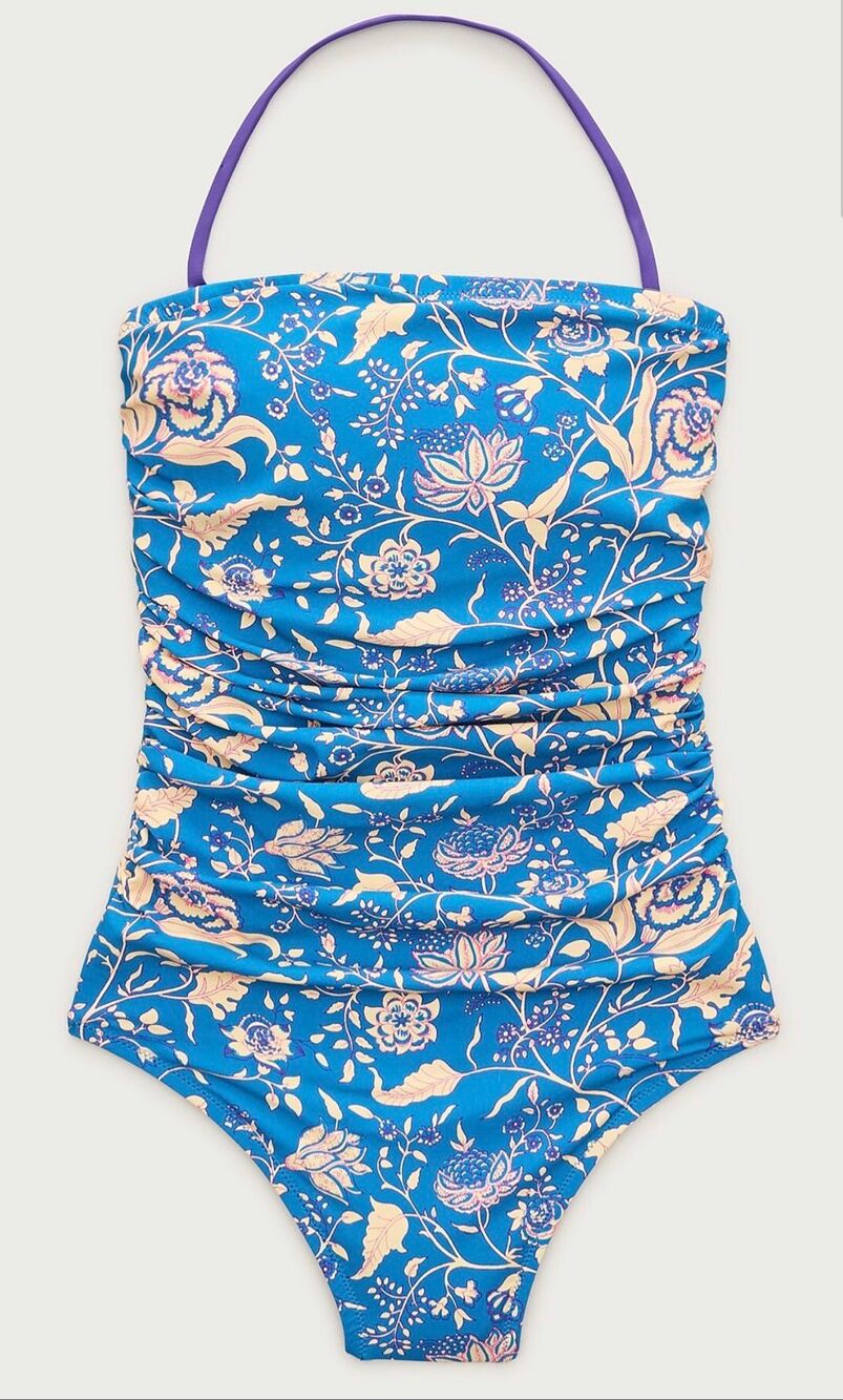 J. Crew Gemma ruched bandeau one-piece in floral print NWT size 8 - Picture 4 of 8